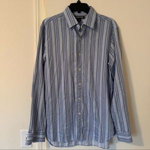 Michael Kors Blue Striped Dress Shirt size Medium